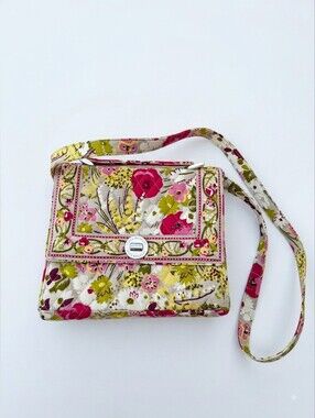 Vera Bradley Quilted Cotton Make Me Blush Floral Shoulder Bag